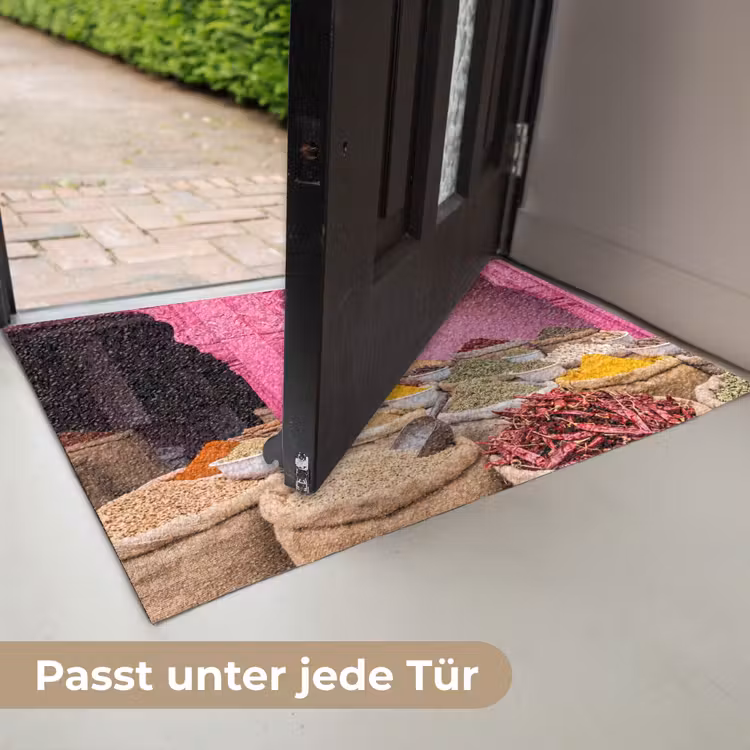 Fußmatte - Kräuter – Markt – Rosa - Kruiden - Markt - Roze Deurmat klein
