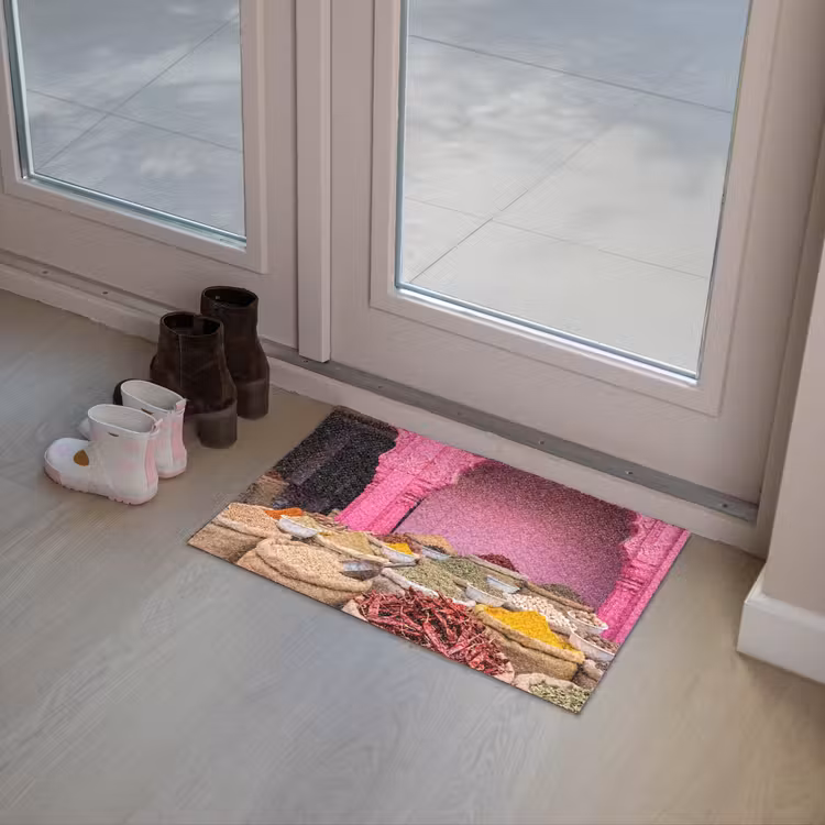 Fußmatte - Kräuter – Markt – Rosa - Kruiden - Markt - Roze Deurmat klein