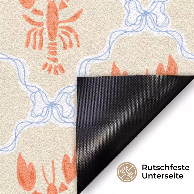 Kreeft - Geel - Patroon Deurmat klein 898 -antislip_DE