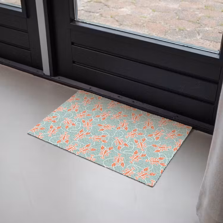Kreeft - Groen - Patroon Deurmat klein 898 -sfeer2