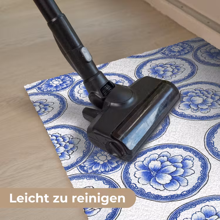Cirkels - Bloemen - Blauw Deurmat klein 898 -reinigen_DE