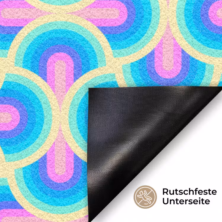 Cirkels - Neon - Bogen Deurmat klein 898 -antislip_DE