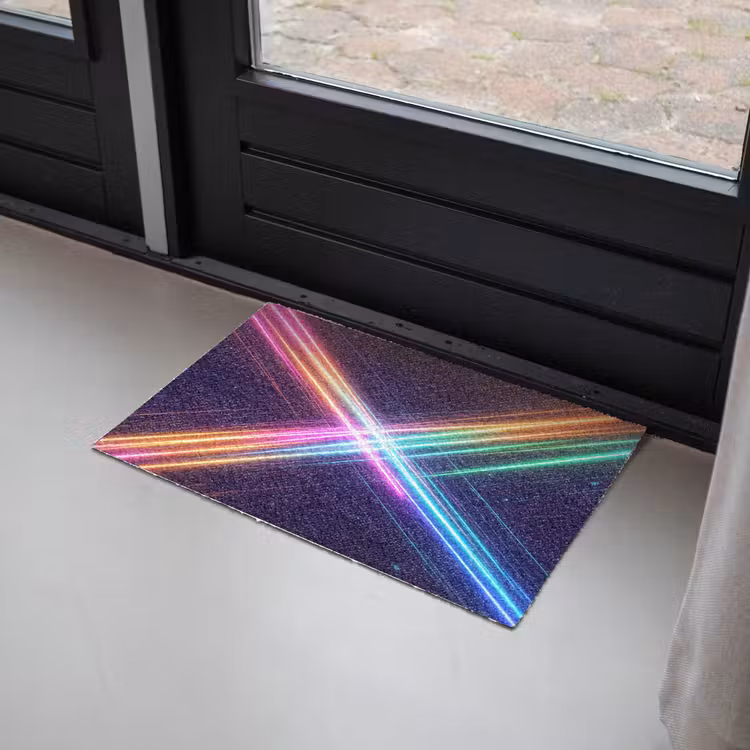 Kruisen - Lasterstralen - Neon Deurmat klein -sfeer2