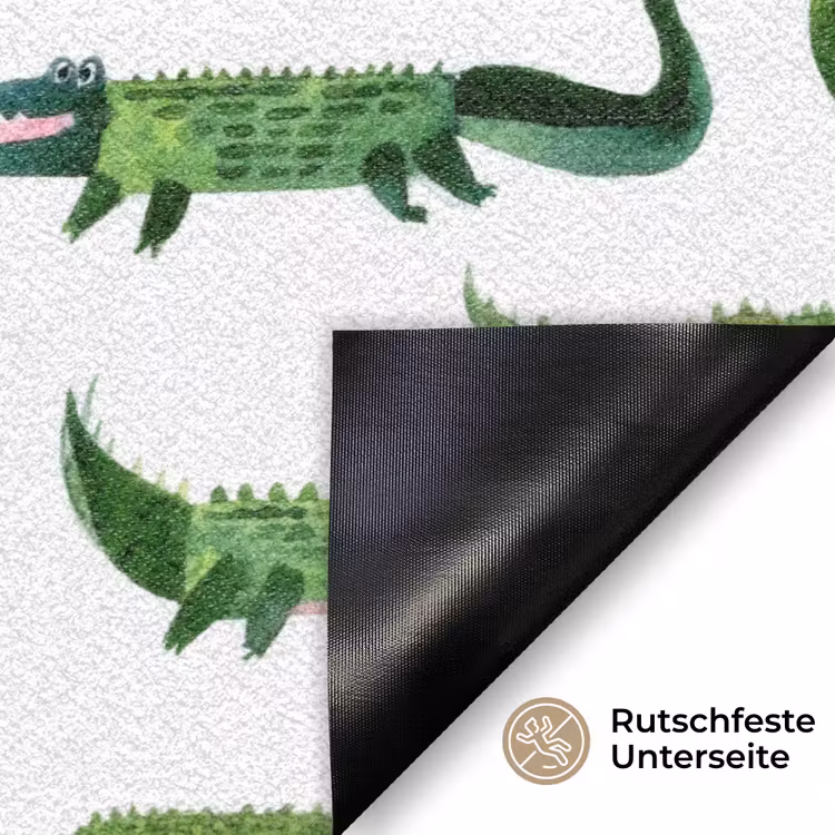 krokodillen - Speels - Groen Deurmat klein 898 -antislip_DE
