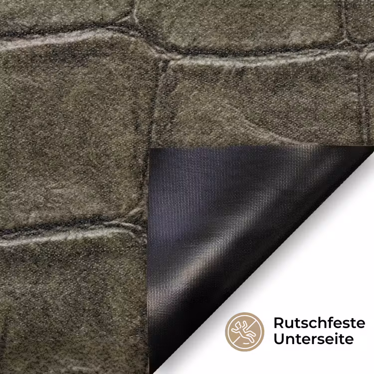 Krokodillenleer - Structuur - Groen Deurmat klein -antislip_DE