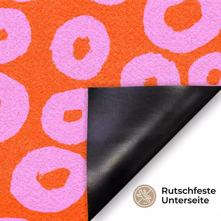 Rondjes - Roze - Rood Deurmat klein 898 -antislip_DE
