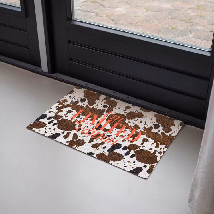 Koeienprint - Limited edition - Rood Deurmat klein -sfeer2