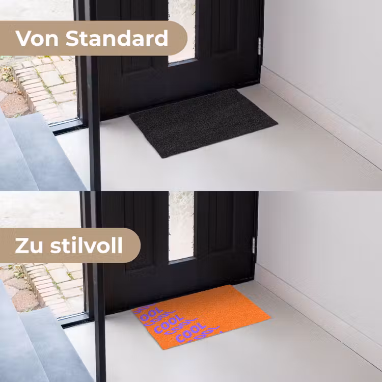 Cool - Paars - Oranje Deurmat klein -voor-na_DE