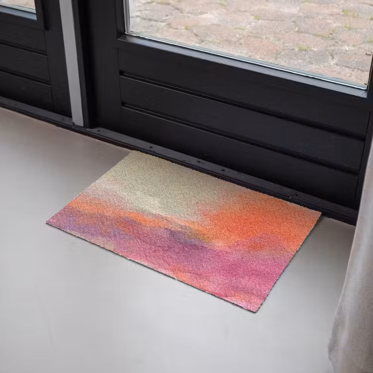 Fußmatte - Kunst – Fließend – Übergänge – Orange - Kunst - Vloeiend - Overgangen - Oranje Deurmat klein