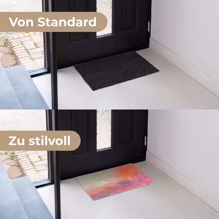 Fußmatte - Kunst – Fließend – Übergänge – Orange - Kunst - Vloeiend - Overgangen - Oranje Deurmat klein