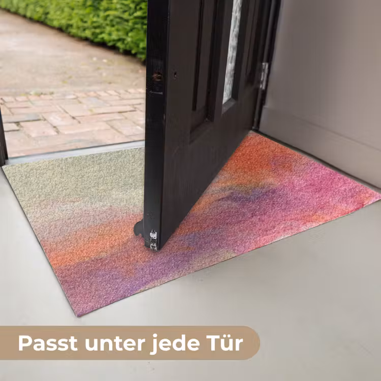 Fußmatte - Kunst – Fließend – Übergänge – Orange - Kunst - Vloeiend - Overgangen - Oranje Deurmat klein