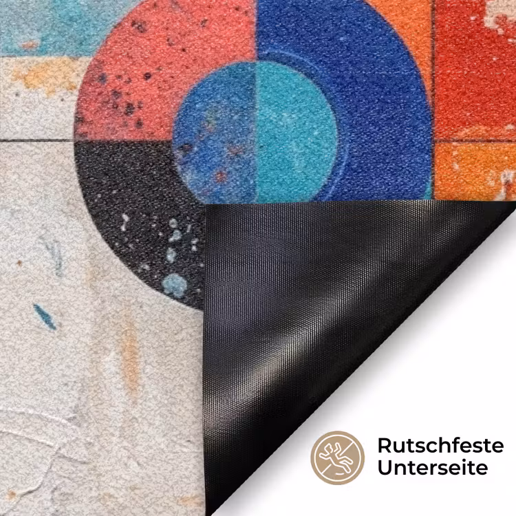 Kunst - Geometrisch - Abstract - Kleurrijk Deurmat klein -antislip_DE