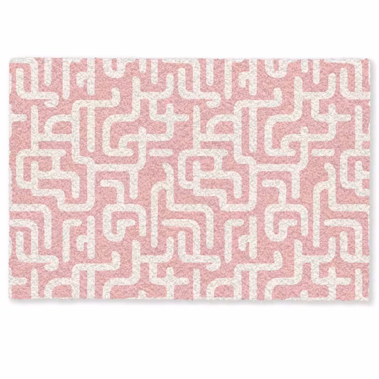 Doolhofpatroon - Roze - Wit - Abstract Deurmat klein 898 -zkaufland3d
