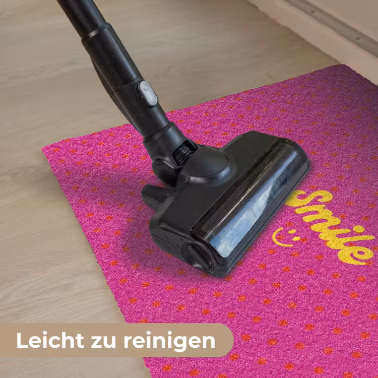 Smile - Stippen - Roze Deurmat klein -reinigen_DE