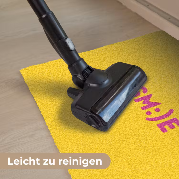 Smile - Roze - Geel Deurmat klein -reinigen_DE