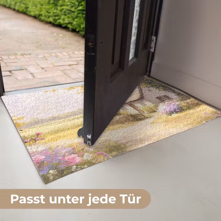 Huisje - Hout - Bloemen Deurmat klein -USP_DE