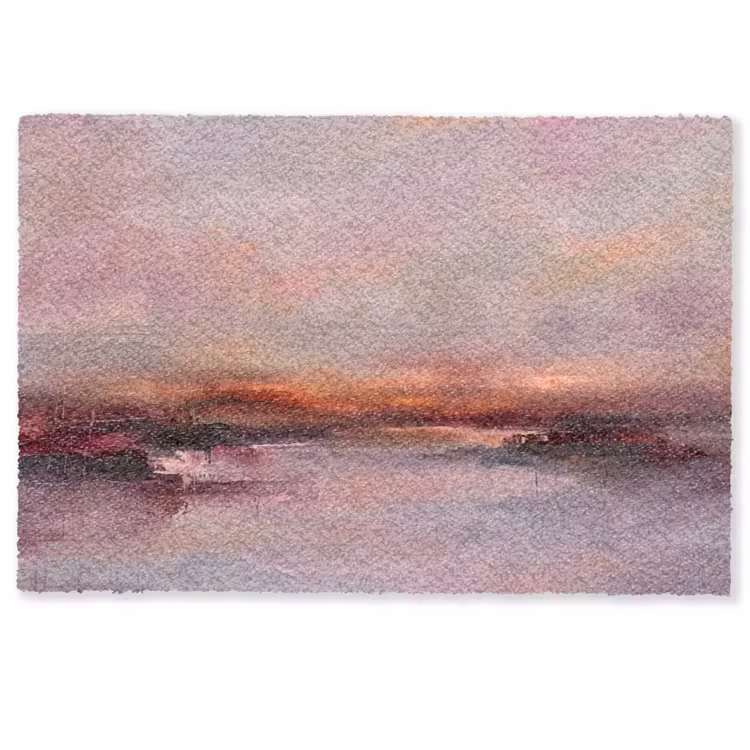Fußmatte - Landschaft – Sonnenuntergang – Abstrakt – Modern – Rosa - Landschap - Zonsondergang - Abstract - Modern - Roze Deurmat klein