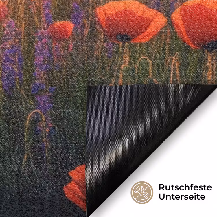 Landschap - Zonsondergang - Bloemenveld Deurmat klein -antislip_DE
