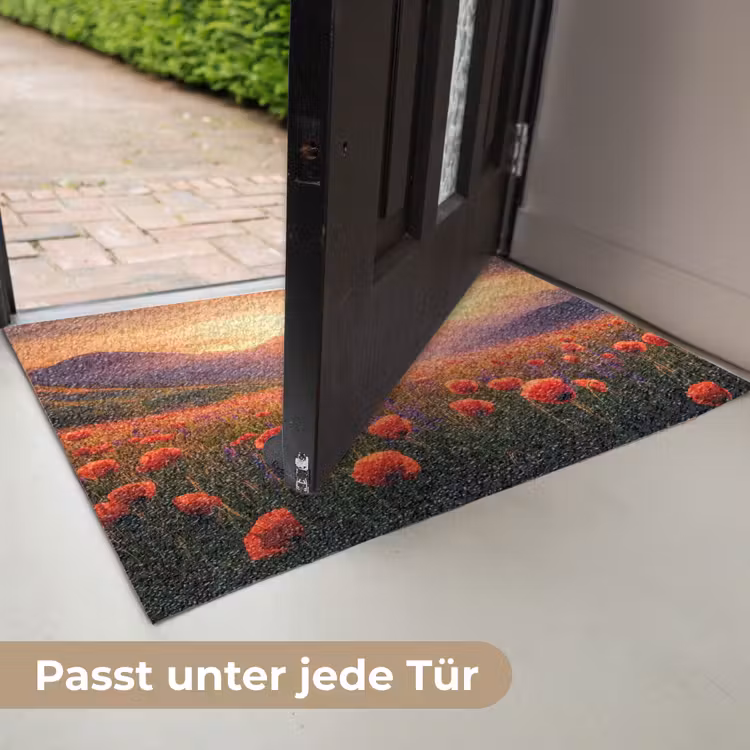 Landschap - Zonsondergang - Bloemenveld Deurmat klein -USP_DE
