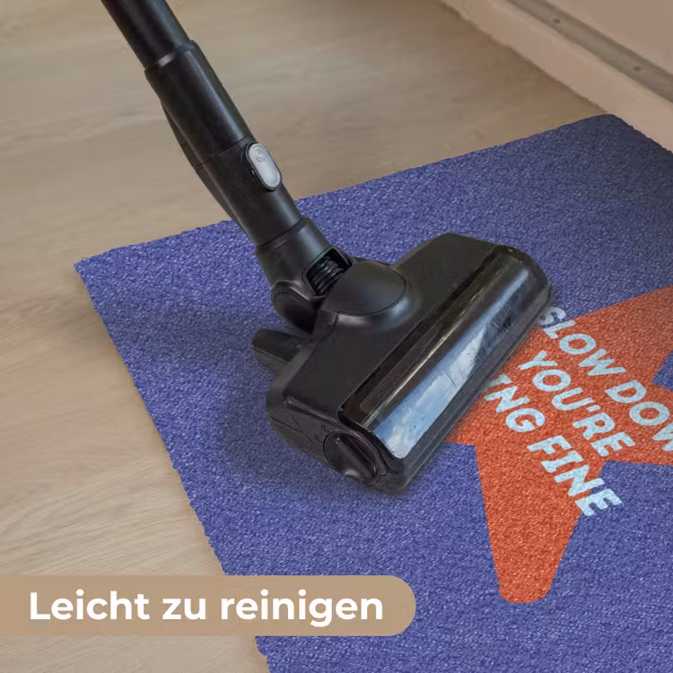 Slow down you're doing fine - Ster - Blauw Deurmat klein -reinigen_DE