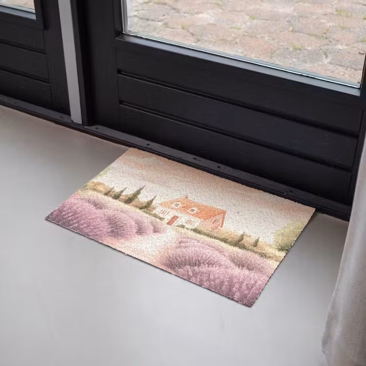 Lavendelveld - Huis - Paars Deurmat klein -sfeer2