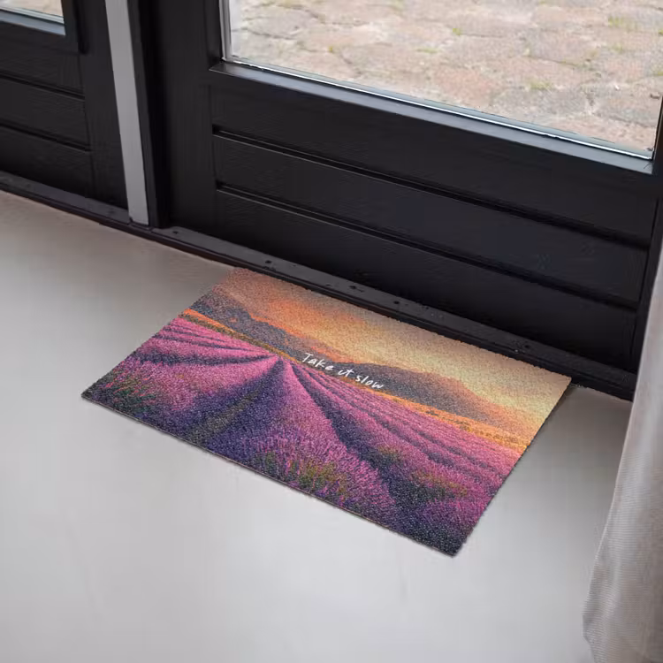 Lavendelveld - Quote - Zonsondergang Deurmat klein -sfeer2