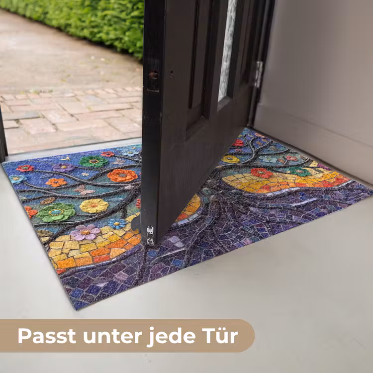 Levensboom - Mozaïek - Bloemen - Kleurrijk - Vrolijk Deurmat klein -USP_DE