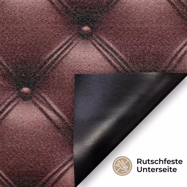 Leer - Patroon - Bordeaux Deurmat klein 898 -antislip_DE