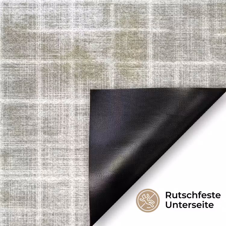 Linnen - Patroon - Groen Deurmat klein 898 -antislip_DE