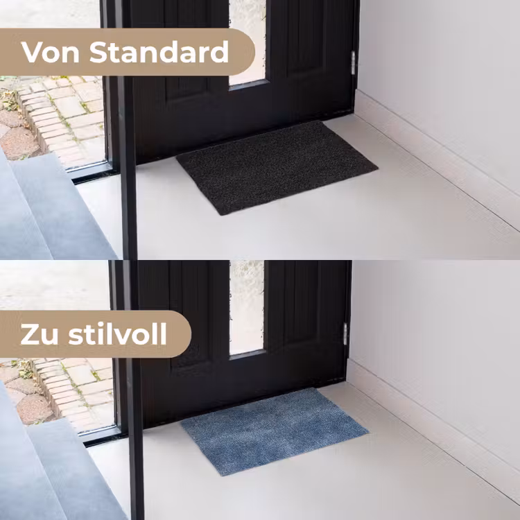 Linnen - Textuur - Patroon - Denim - Rustiek Deurmat klein 898 -voor-na_DE