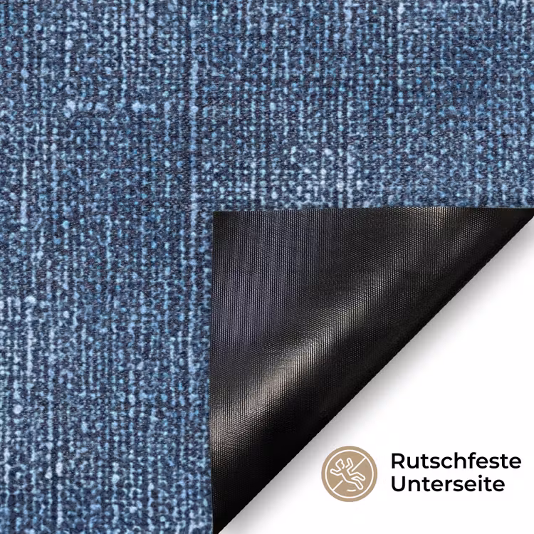 Linnen - Textuur - Patroon - Denim - Rustiek Deurmat klein 898 -antislip_DE