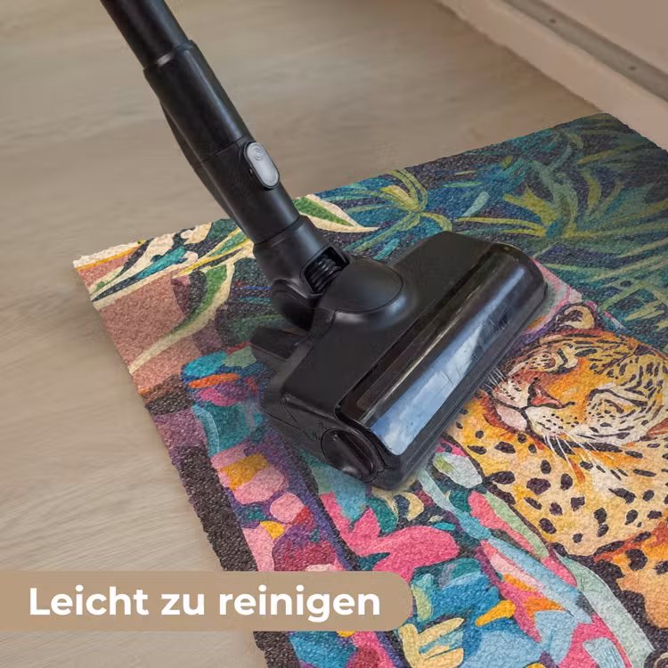 Luipaard - Kleurrijk - Tropisch Deurmat klein -reinigen_DE