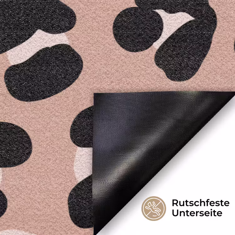 Luipaard - Vlekken - Beige - Roze Deurmat klein 898 -antislip_DE