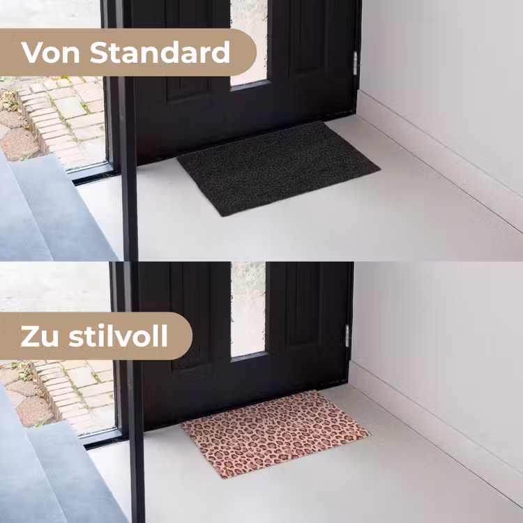 Luipaard - Patroon - Roze Deurmat klein 898 -voor-na_DE
