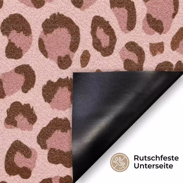 Luipaard - Patroon - Roze Deurmat klein 898 -antislip_DE