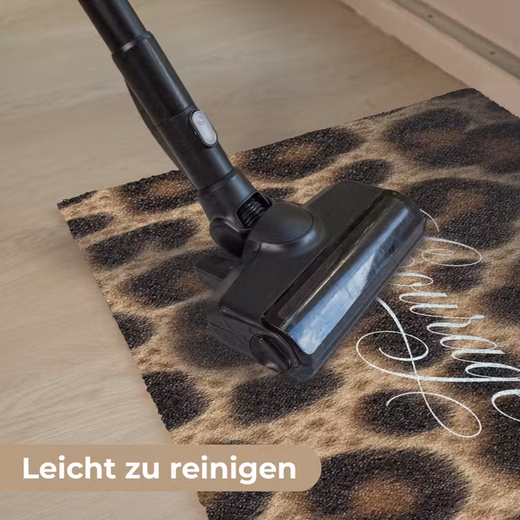 Luipaardprint - Bruin - Courage - Sierlijk Deurmat klein -reinigen_DE