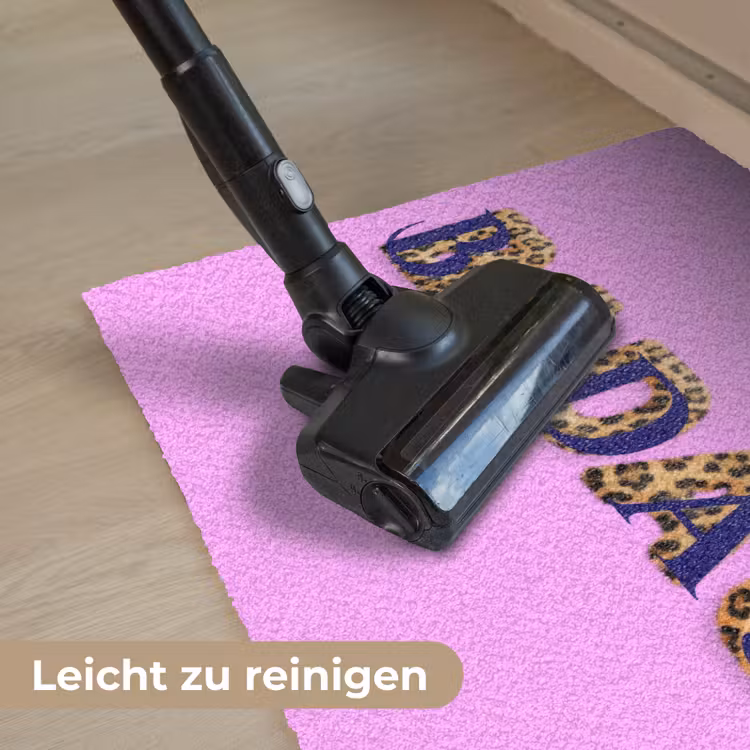 Felroze - Badass - Panterprint - Schaduw Deurmat klein -reinigen_DE