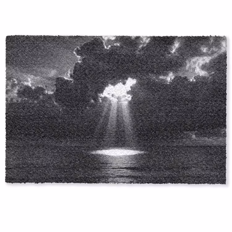 Licht - Wolken - Zee - Zwart-wit - Natuur Deurmat klein -zkaufland3d
