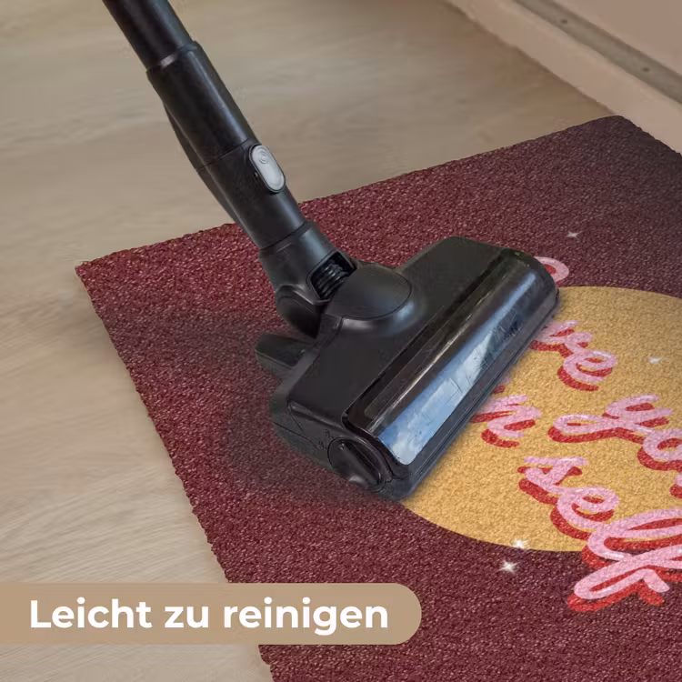love your damn self - Cirkel - Glitter - Rood Deurmat klein -reinigen_DE