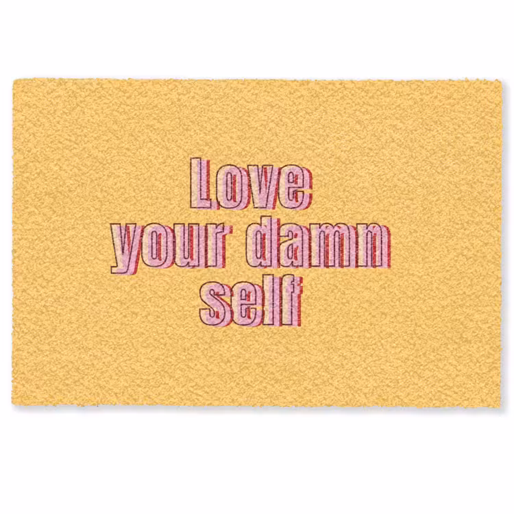 Love yourself - Roze - Geel Deurmat klein -zkaufland3d