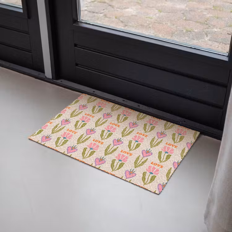Love - Patroon - Bloemen - Hartjes Deurmat klein 898 -sfeer2