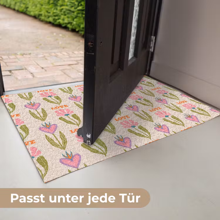 Love - Patroon - Bloemen - Hartjes Deurmat klein 898 -USP_DE