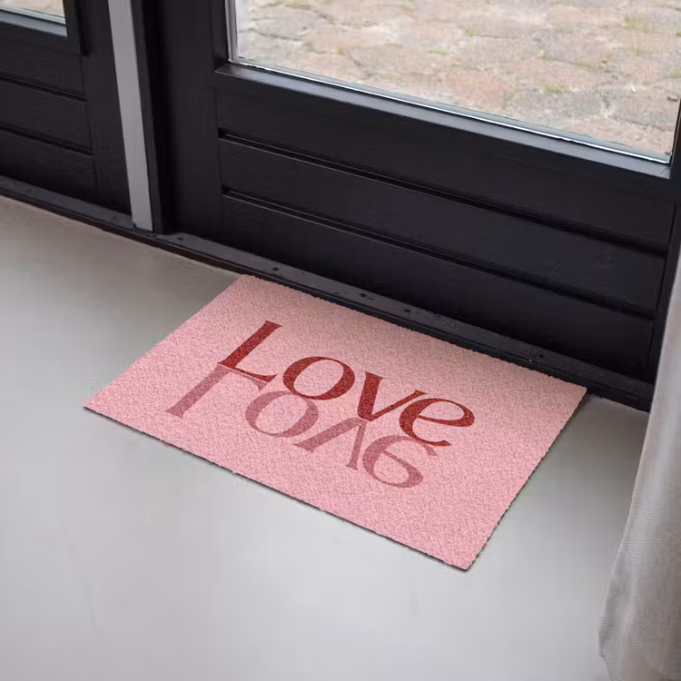 Love - Roze - Spiegeling Deurmat klein -sfeer2
