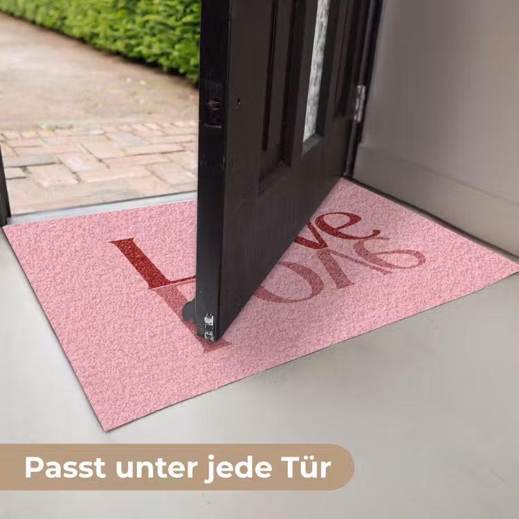 Love - Roze - Spiegeling Deurmat klein -USP_DE