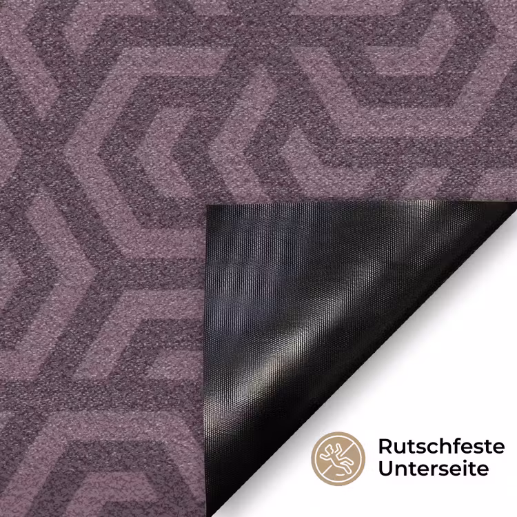Paars - Geometrisch - Patroon - Donker Deurmat klein 898 -antislip_DE