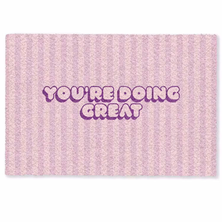 Paars - Strepen - You're doing great - Schaduw Deurmat klein -zkaufland3d