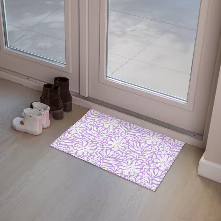 Paars - Wit - Bloemen Deurmat klein 898 -sfeer3
