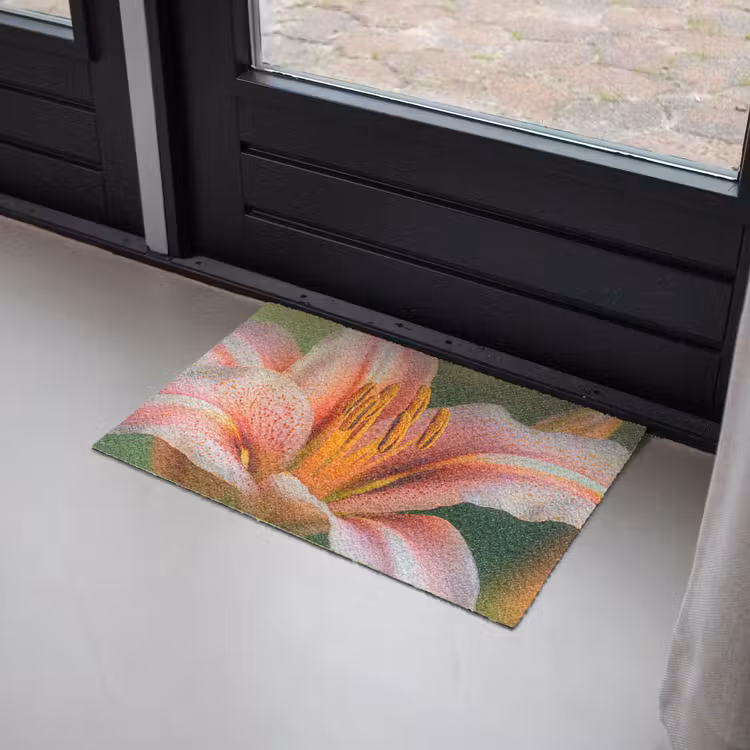 Lelie - Close up - Lichtroze Deurmat klein -sfeer2