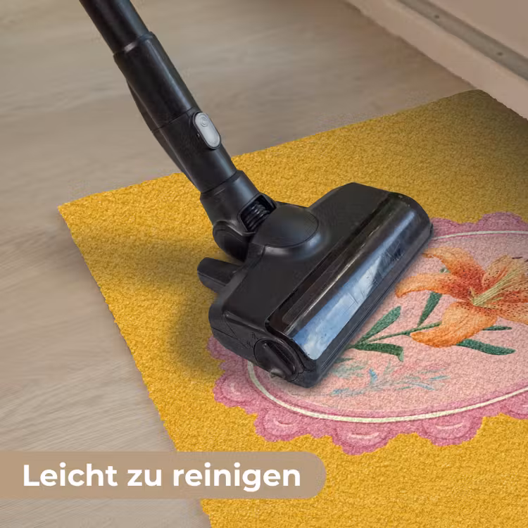 Lelie - Oranje - Lijst - Ovaal Deurmat klein -reinigen_DE