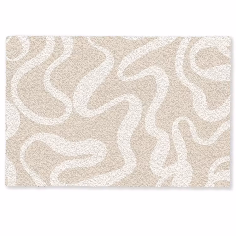 Lijnen - Abstract - Beige - Wit - Minimalistisch Deurmat klein -zkaufland3d